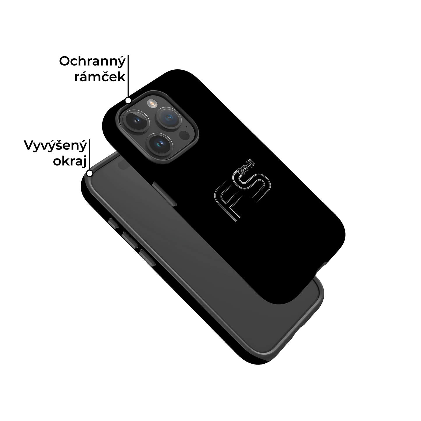 Kryt na iphone / samsung - Formulový svet - Logo (Čierny)