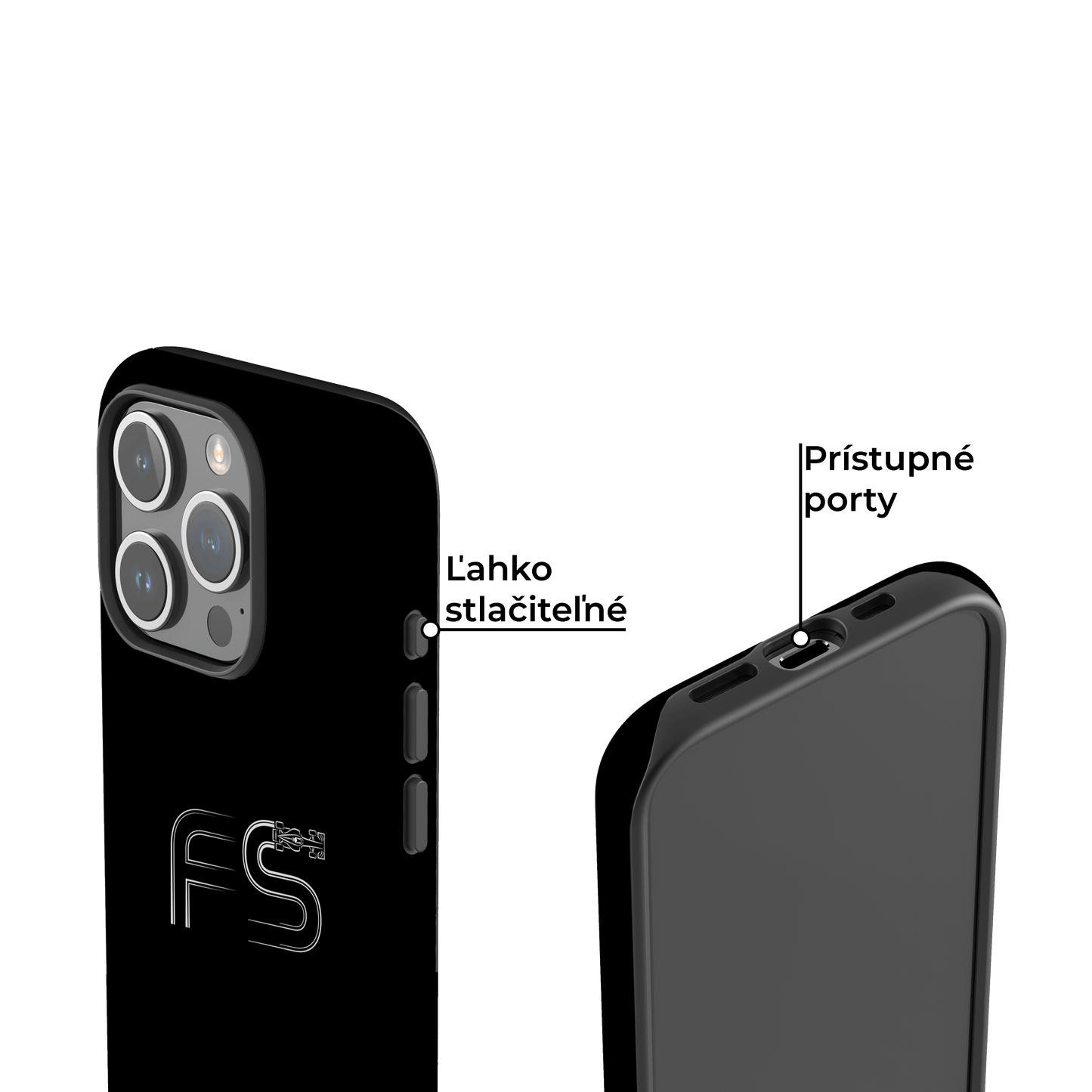 Kryt na iphone / samsung - Formulový svet - Logo (Čierny)