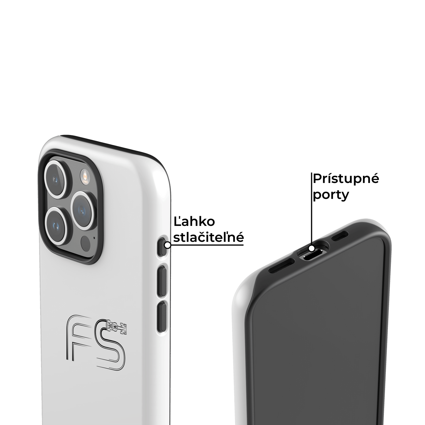 Kryt na iphone / samsung - Formulový svet - Logo (Biely)